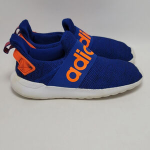 Boys Adidas Lite Racer Adapt 4.0 Slip On Sneakers Blue Orange Size 3